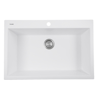  Plymouth Collection White/Color Dual Mount Single Bowl Kitchen Sink - White