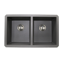  Plymouth Collection White/Color Undermount - Double Bowl Kitchen Sink - Titanium