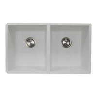  Plymouth Collection White/Color Undermount - Double Bowl Kitchen Sink - White