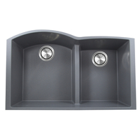  Plymouth Collection White/Color Undermount - Double Bowl Kitchen Sink - Titanium