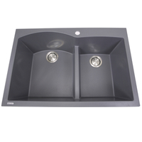  Plymouth Collection White/Color Dual Mount Double Bowl Kitchen Sink - Titanium