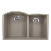  Plymouth Collection White/Color Undermount - Double Bowl Kitchen Sink - Truffle