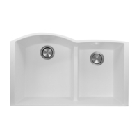  Plymouth Collection White/Color Undermount - Double Bowl Kitchen Sink - White