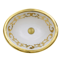  Regatta Collection Self Rimming Bathroom Sink - White/Gold