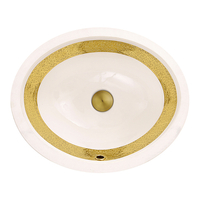  Regatta Collection Undermount Style Bathroom Sink - White/Gold