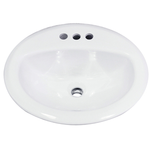 NDI20174 Great Point Self Rimming Bathroom Sink - White