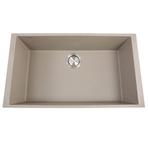 NPR3018TR Plymouth Collection White/Color Undermount - Single Bowl Kitchen Sink - Truffle