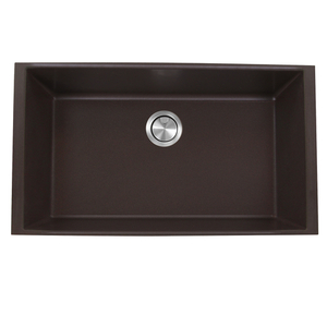 NPR3320BRUM Plymouth Collection White/Color Undermount - Single Bowl Kitchen Sink - Brown