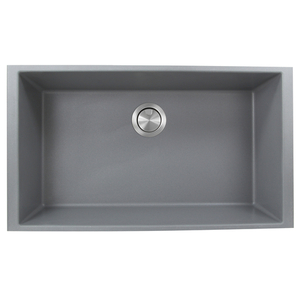 NPR3320TIUM Plymouth Collection White/Color Undermount - Single Bowl Kitchen Sink - Titanium