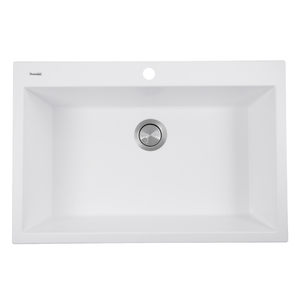 NPR3322DMW Plymouth Collection White/Color Dual Mount Single Bowl Kitchen Sink - White