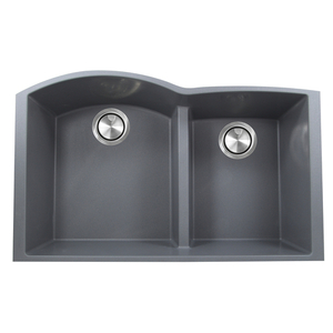 NPR6040TIUM Plymouth Collection White/Color Undermount - Double Bowl Kitchen Sink - Titanium