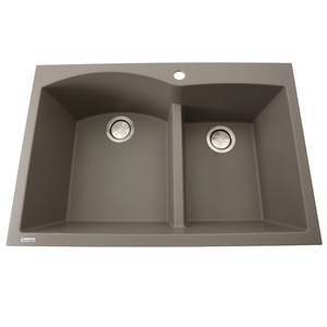 NPR6040TR Plymouth Collection White/Color Dual Mount Double Bowl Kitchen Sink - Truffle