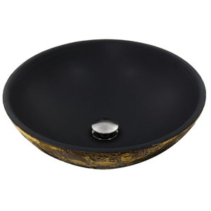 NRC7040GMSMB Regatta Collection Vessel Style Bathroom Sink - Matte Black/Gold