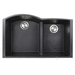 Nantucket Sinks NPR6040BLUM Black Undermount Double Bowl Kitchen Sink