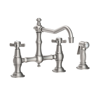  Fairfield Two-Handle Kitchen Faucet - Stainless Steel - PVD