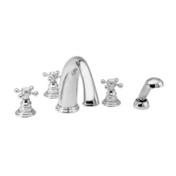 N3-897/50/N1-507 Alveston Deck Mount With Handshower Tub Faucet - White