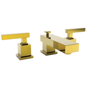 N2020/03N Cube 2 8'' Widespread Bathroom Faucet - Uncoated Polished Brass - Living N2020/03N Cube 2 8'' Widespread Bathroom Faucet - Uncoated Polished Brass - Living