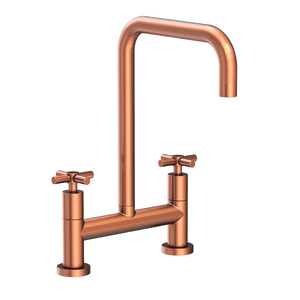 N1400-5402/08A East Square Two-Handle Kitchen Faucet - Antique Copper