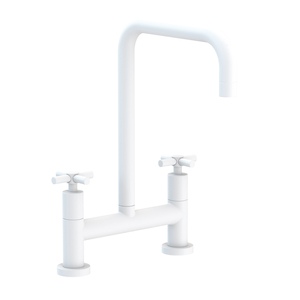 N1400-5402/52 East Square Two-Handle Kitchen Faucet - Matte White