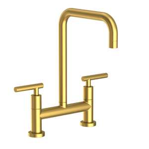 N1400-5403/04 East Square Two-Handle Kitchen Faucet - Satin Brass - PVD N1400-5403/04 East Square Two-Handle Kitchen Faucet - Satin Brass - PVD