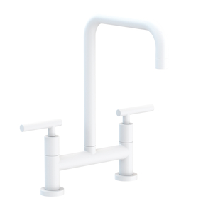 N1400-5403/52 East Square Two-Handle Kitchen Faucet - Matte White N1400-5403/52 East Square Two-Handle Kitchen Faucet - Matte White