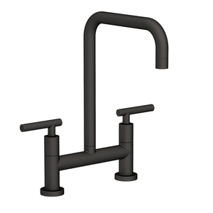 N1400-5403/56 East Square Two-Handle Kitchen Faucet - Flat Black N1400-5403/56 East Square Two-Handle Kitchen Faucet - Flat Black