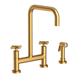 N1400-5412/10 East Square Two-Handle Kitchen Faucet - Satin Bronze - PVD N1400-5412/10 East Square Two-Handle Kitchen Faucet - Satin Bronze - PVD