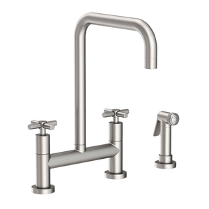 N1400-5412/20 East Square Two-Handle Kitchen Faucet - Stainless Steel - PVD