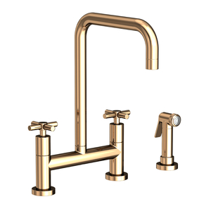 N1400-5412/24A East Square Two-Handle Kitchen Faucet - French Gold - PVD N1400-5412/24A East Square Two-Handle Kitchen Faucet - French Gold - PVD