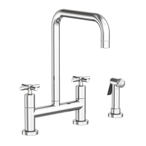 N1400-5412/26 East Square Two-Handle Kitchen Faucet - Polished Chrome