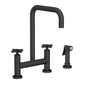 N1400-5412/56 East Square Two-Handle Kitchen Faucet - Flat Black N1400-5412/56 East Square Two-Handle Kitchen Faucet - Flat Black