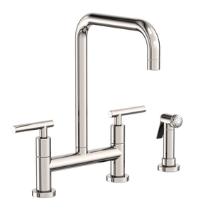 N1400-5413/15P East Square Two-Handle Kitchen Faucet - Polished Nickel - PVD N1400-5413/15P East Square Two-Handle Kitchen Faucet - Polished Nickel - PVD