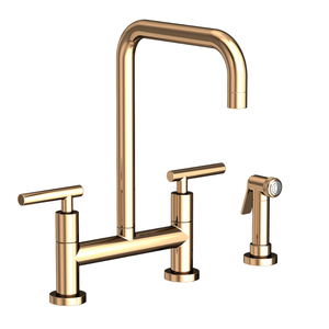 N1400-5413/24A East Square Two-Handle Kitchen Faucet - French Gold - PVD N1400-5413/24A East Square Two-Handle Kitchen Faucet - French Gold - PVD