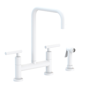 N1400-5413/52 East Square Two-Handle Kitchen Faucet - Matte White