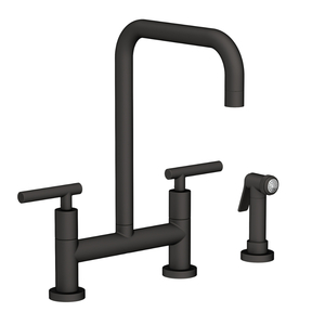 N1400-5413/56 East Square Two-Handle Kitchen Faucet - Flat Black N1400-5413/56 East Square Two-Handle Kitchen Faucet - Flat Black
