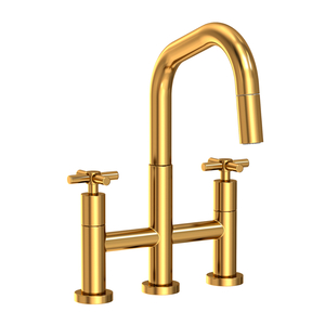 N1400-5462/034 East Square Pull-Out Spray Kitchen Faucet - Aged Brass N1400-5462/034 East Square Pull-Out Spray Kitchen Faucet - Aged Brass