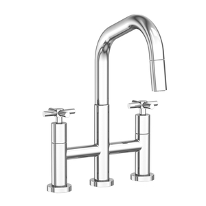 N1400-5462/26 East Square Pull-Out Spray Kitchen Faucet - Polished Chrome