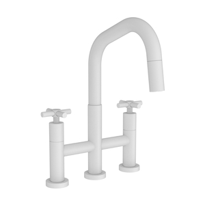 N1400-5462/52 East Square Pull-Out Spray Kitchen Faucet - Matte White