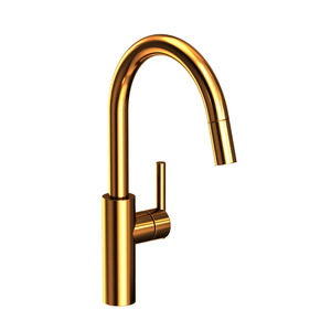 N1500-5113/03N East Linear Pull-Out Spray Kitchen Faucet - Uncoated Polished Brass - Living N1500-5113/03N East Linear Pull-Out Spray Kitchen Faucet - Uncoated Polished Brass - Living