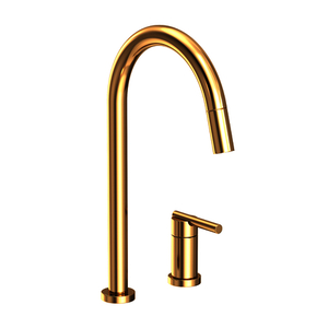 N1500-5123/03N East Linear Pull-Out Spray Kitchen Faucet - Uncoated Polished Brass - Living N1500-5123/03N East Linear Pull-Out Spray Kitchen Faucet - Uncoated Polished Brass - Living