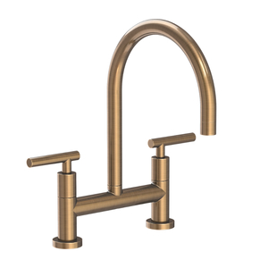 N1500-5403/06 East Linear Two-Handle Kitchen Faucet - Antique Brass N1500-5403/06 East Linear Two-Handle Kitchen Faucet - Antique Brass