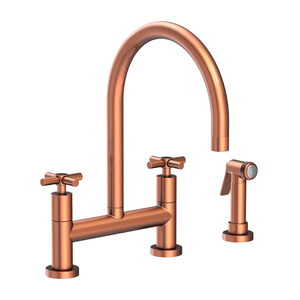 N1500-5412/08A East Linear Two-Handle Kitchen Faucet - Antique Copper N1500-5412/08A East Linear Two-Handle Kitchen Faucet - Antique Copper