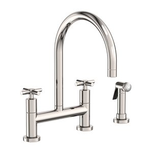 N1500-5412/15 East Linear Two-Handle Kitchen Faucet - Polished Nickel - Natural