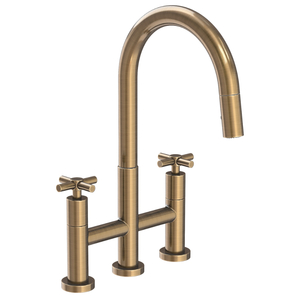 N1500-5462/06 East Linear Pull-Out Spray Kitchen Faucet - Antique Brass N1500-5462/06 East Linear Pull-Out Spray Kitchen Faucet - Antique Brass