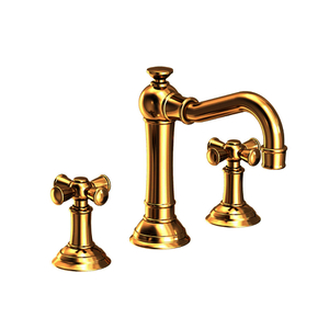 N2460/03N Jacobean 8'' Widespread Bathroom Faucet - Uncoated Polished Brass - Living