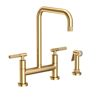 N3360-5413/03N Muncy Two-Handle Kitchen Faucet - Uncoated Polished Brass - Living
