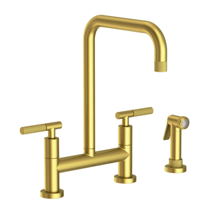 N3360-5413/04 Muncy Two-Handle Kitchen Faucet - Satin Brass - PVD N3360-5413/04 Muncy Two-Handle Kitchen Faucet - Satin Brass - PVD