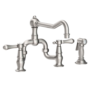 N9453-1/20 Chesterfield Two-Handle Kitchen Faucet - Stainless Steel - PVD