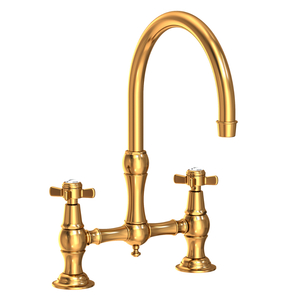 N9455/034 Fairfield Two-Handle Kitchen Faucet - Aged Brass N9455/034 Fairfield Two-Handle Kitchen Faucet - Aged Brass