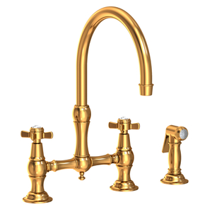 N9456/034 Fairfield Two-Handle Kitchen Faucet - Aged Brass N9456/034 Fairfield Two-Handle Kitchen Faucet - Aged Brass